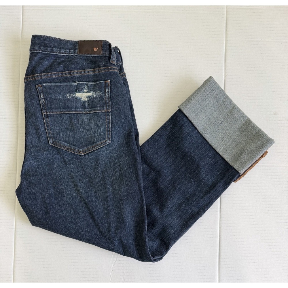 Simply Vera VERA WANG Boyfriend Wide Cuffed Distressed Jeans Size 8